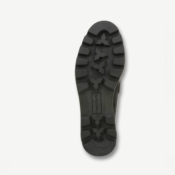 Franco Sarto NIB Balin Lug Sole Penny Loafer Black Crinkle Patent Leather SZ9 - Picture 7 of 11